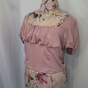 5/$30 NWT LIVE IN THE MOMENT Rouched Bust Cap Sleeve Square Neck